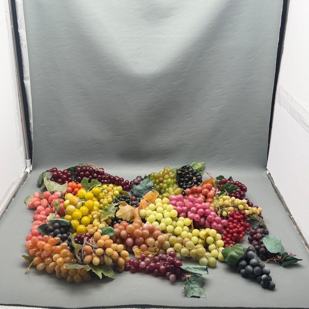 Lot of 29 Artificial Faux Grapes Decorative Assorted Colors & Sizes Bulk Craft